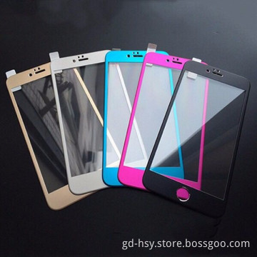 HUYSHE Manufacturer China Wholesale 9h 3d titanium full covered Tempered Glass Screen Protector for iphone 6/7 Made In China